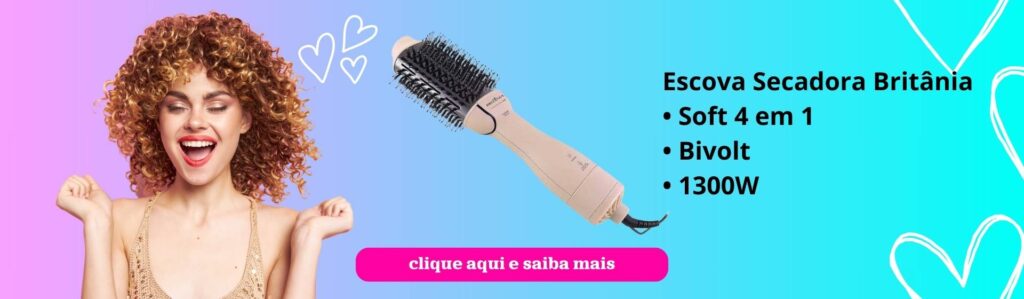 Escova Secadora Britânia BEC07R Soft 4 em 1 1300W Bivolt